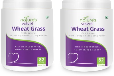 Natures Velvet Lifecare Wheat Grass Powder, 250 gms - Pack of 2 Plant-Based Protein(500 g, natural)