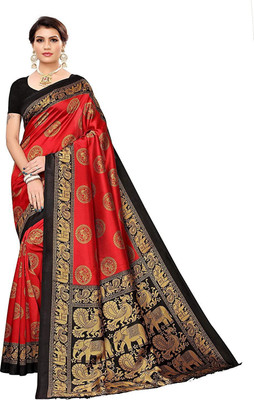 RUNAYA NX Printed Bollywood Art Silk Saree(Red)