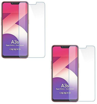 Brox Tempered Glass Guard for Oppo A3s(Pack of 2)