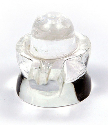 Shiv Crystal Shivling Decorative Showpiece  -  1 cm(Glass, White)