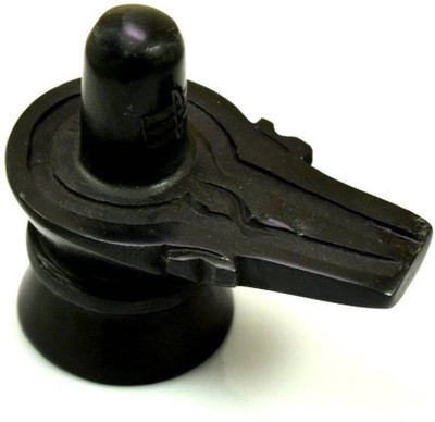 FLUKYCO Original shivlinga for Pooja/shivling shivling/shivling car Dashboard/shivling C Decorative Showpiece  -  5 cm(Marble, Black)
