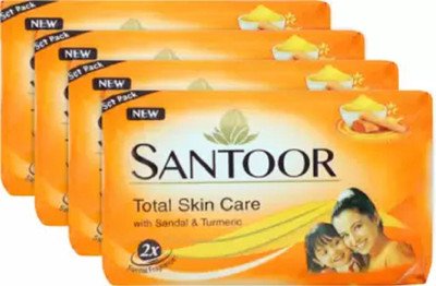 Santoor new soap 100 gm pack of 4 pc(4 x 100 g)