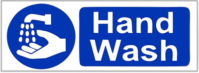 Asmi Collections 21 cm Self Adhesive Hand Wash Sign Stickers Self Adhesive Sticker(Pack of 1)