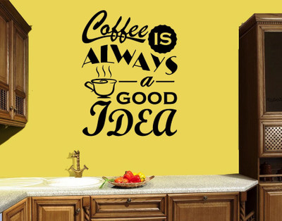 stylishdecor 70 cm s_coffeisgoodidea Self Adhesive Sticker(Pack of 1)