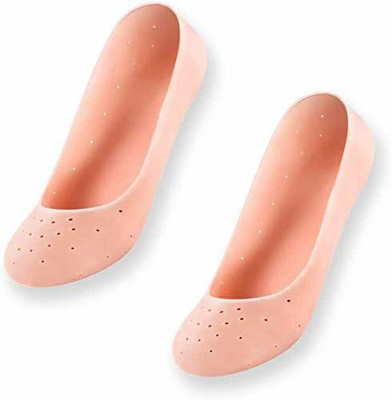 SIMTOCRAFT ANTI CRACK HEEL FULL SILICONE SOCKS HEEL SUPPORT (PAIR) Heel Support(Beige)