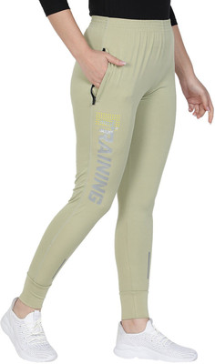 UZARUS Self Design Women Light Green Track Pants
