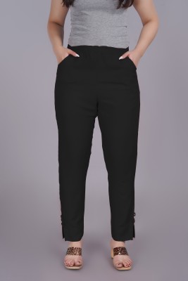 THE MARWADI HUB Regular Fit Women Black Trousers