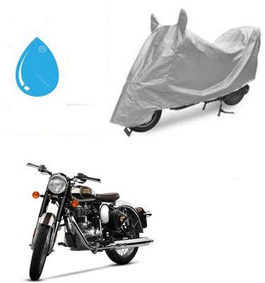 THE REAL ARV Waterproof Two Wheeler Cover for Royal Enfield(Classic Chrome, Silver)