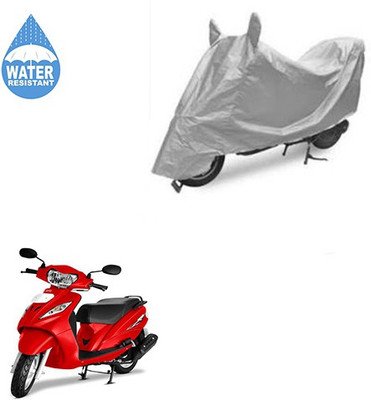 SRENTERPRISES Two Wheeler Cover for TVS(Wego, Silver)