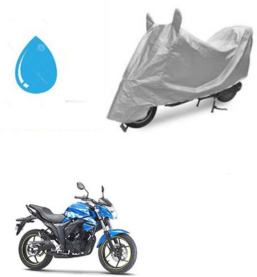 Atulit enterprises Waterproof Two Wheeler Cover for Suzuki(Gixxer, Silver)