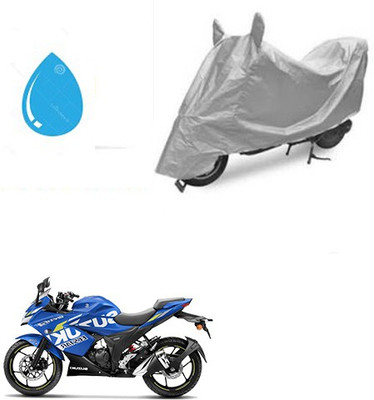 SRENTERPRISES Two Wheeler Cover for Suzuki(Gixxer SF, Silver)