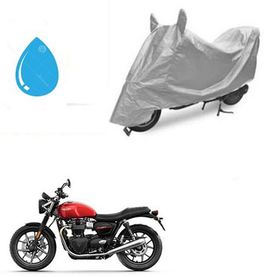 SRENTERPRISES Two Wheeler Cover for Triumph(Twin spark, Silver)