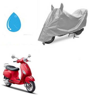 SRENTERPRISES Two Wheeler Cover for Piaggio(Vespa VXL, Silver)