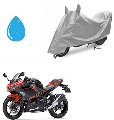 SRENTERPRISES Two Wheeler Cover for Kawasaki(Ninja 250, Silver)