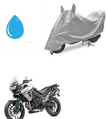 SRENTERPRISES Two Wheeler Cover for Triumph(Tiger 800 XR, Silver)
