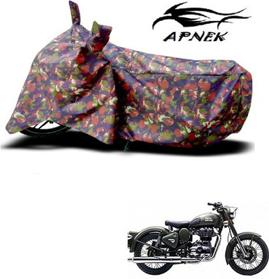 APNEK Waterproof Two Wheeler Cover for Royal Enfield(Battle Green, Multicolor)
