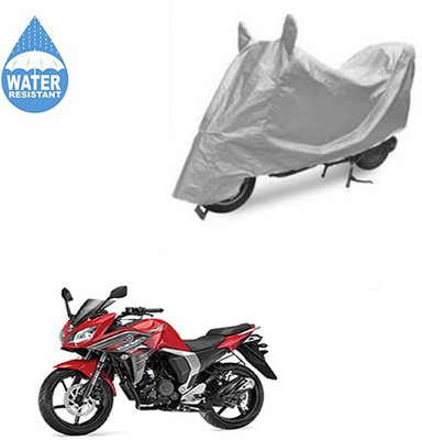 SRENTERPRISES Two Wheeler Cover for Yamaha(Fazer, Silver)