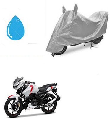 Atulit enterprises Waterproof Two Wheeler Cover for TVS(Apache RTR 160, Silver)