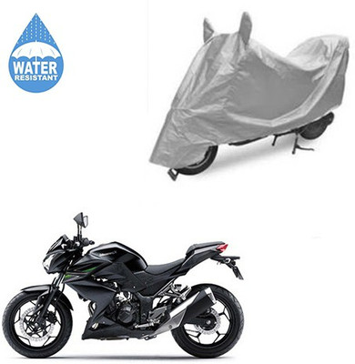 SRENTERPRISES Two Wheeler Cover for Kawasaki(Z250, Silver)
