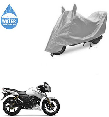 SRENTERPRISES Two Wheeler Cover for TVS(Apache RTR 180, Silver)