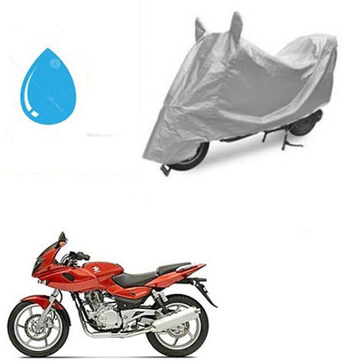 Atulit enterprises Waterproof Two Wheeler Cover for Bajaj(Pulsar 220 DTS-i, Silver)