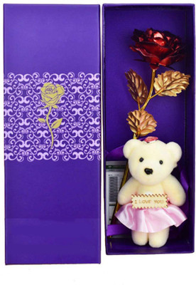 SHRISHA CREATION Soft Toy, Artificial Flower Gift Set