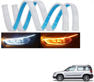 AuTO ADDiCT Ext-LED-DRL-42 Headlight Car LED for Skoda (12 V, 18 W)(Yeti, Pack of 2)