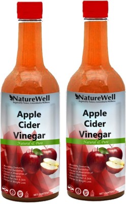 Naturewell Raw Apple Cider Vinegar with Mother for Weight Loss Vinegar (500MLX2/REGE)Pro Vinegar(2 x 500 ml)