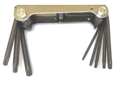 Inditools Torx Allen key set size T9 T10 T15 T20 T25 T27 T30 and T40 (Pack of 1) Folding Allen Key Set