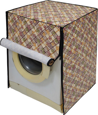 Glassiano Front Loading Washing Machine  Cover(Width: 66.04 cm, Maroon::Beige)