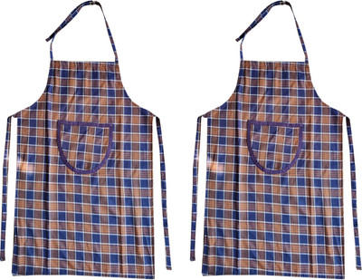 A3P the smart choice Cotton Home Use Apron - Free Size(Dark Blue, Pack of 2)