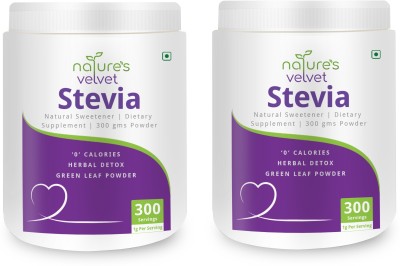 Natures Velvet Lifecare Stevia Leaf Powder, Natural Sweetener & Detox, 300Gms - Pack of 2 Sweetener(600 g, Pack of 2)