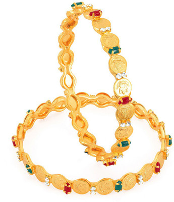 Sukkhi Copper Diamond Gold-plated Bangle Set(Pack of 2)