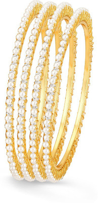 Sukkhi Copper Pearl Gold-plated Bangle Set(Pack of 4)
