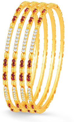 Sukkhi Copper Diamond Gold-plated Bangle Set(Pack of 4)