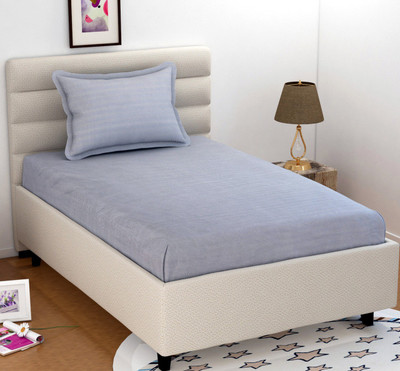 Glenjley 180 TC Microfiber Single Solid Flat Bedsheet(Pack of 1, Grey)