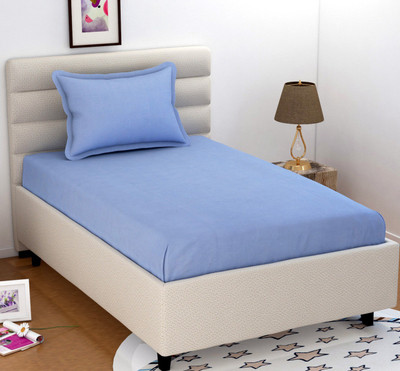 Glenjley 180 TC Microfiber Single Solid Flat Bedsheet(Pack of 1, Blue)