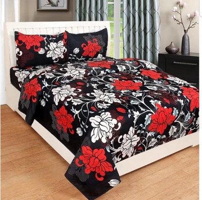 ROMAN REIGNS 175 TC Polycotton Double Printed Flat Bedsheet(Pack of 1, Black, Red1)