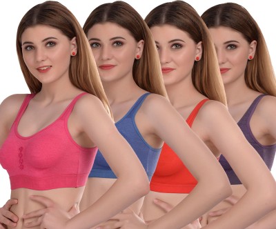 Beach Curve Women T-Shirt Non Padded Bra(Pink, Blue, Red, Purple)