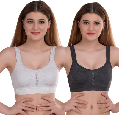 Beach Curve Guchi Women Full Coverage Non Padded Bra(White, Black)