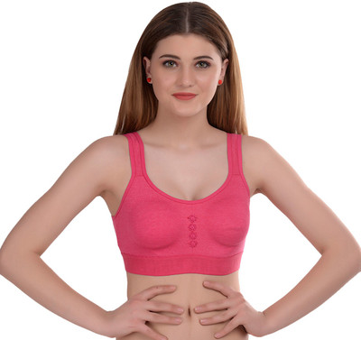 samvar Women Sports Non Padded Bra(Pink)