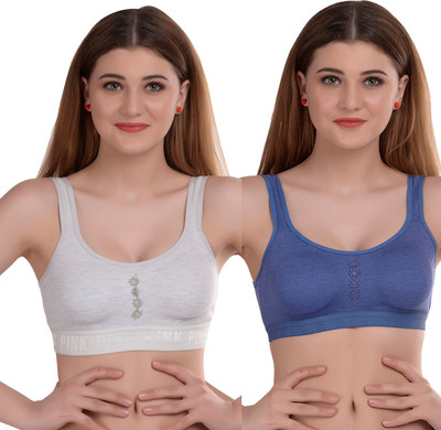 Beach Curve Guchi Women Full Coverage Non Padded Bra(White, Blue)