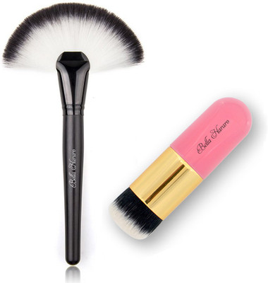 BELLA HARARO Soft Skinplus Foundation Brush And Large Fan Brush(Pack of 2)