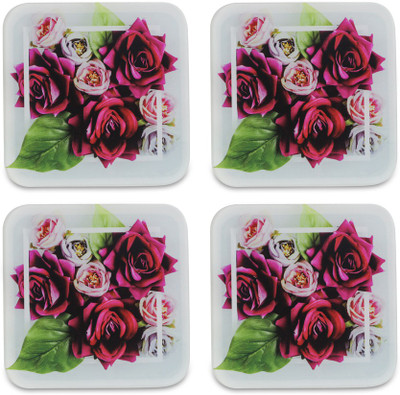 DWELLSINDIA Square Acrylic Coaster Set(Pack of 4)