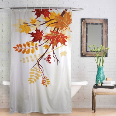 right 213 cm (7 ft) Polyester Semi Transparent Shower Curtain Single Curtain(Floral, Multicolor)