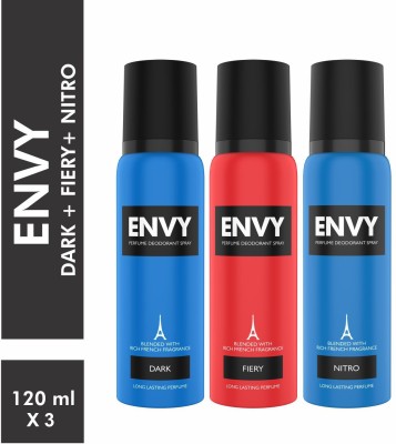 ENVY Dark, Fiery & Nitro Deo Combo Body Deodorant Spray  -  For Men(360 ml, Pack of 3)