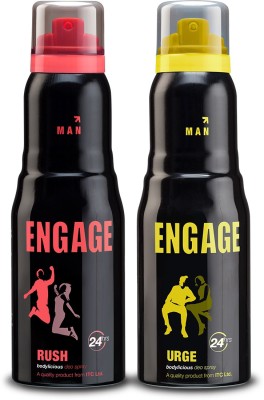 ENgAgE Rush and Urge Deodorant Spray - For Men, Pack of 2 Deodorant Spray  -  For Men (300 ml, Pack of 2)