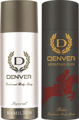 DENVER Imperial and Rider Combo Deodorant Spray  -  For Men(330 ml, Pack of 2)