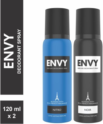 ENVY Nitro & Noir Deo Combo Body Deodorant Spray  -  For Men(240 ml, Pack of 2)