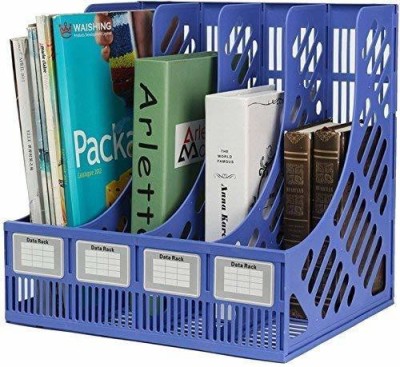 ujas 4 Compartments ABS 4 Sections File Rack(Blue)